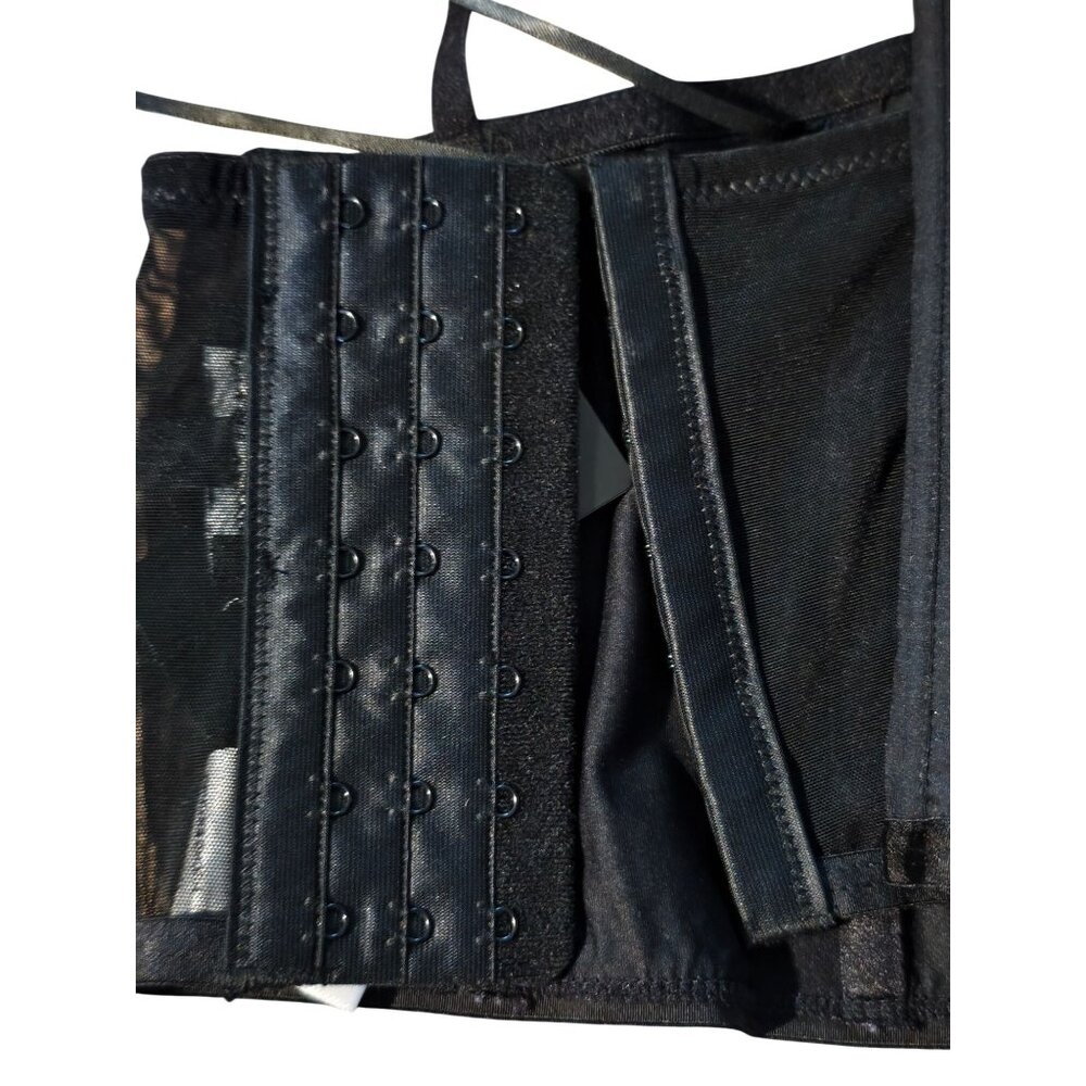 Hunter & Brown M Corset Bustier Black Illusion Lace Boning Intimate Sexy NEW - Picture 8 of 8
